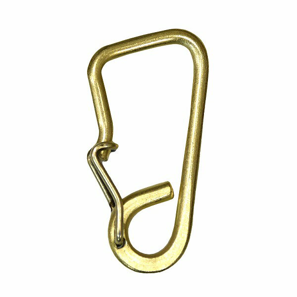 真鍮 線カラビナ 中 ナスカン キーホルダー パーツ 無垢 生地 金色 brass
