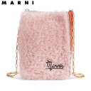 MARNI マルニ MUSEO NANO ボア×レザー チェーン ショルダーバッグ SHEARLING CHAIN BAG ピンク×オレンジ【新品】 コンビニ受...
