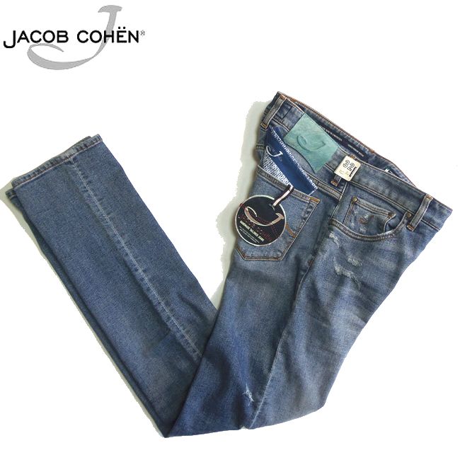 JACOB COHEN ヤコブコーエン NICK COMFORT 01143W2-50C-01V ストレッチジーンズ ダメージ加工 32インチ 新品 ブランド ...