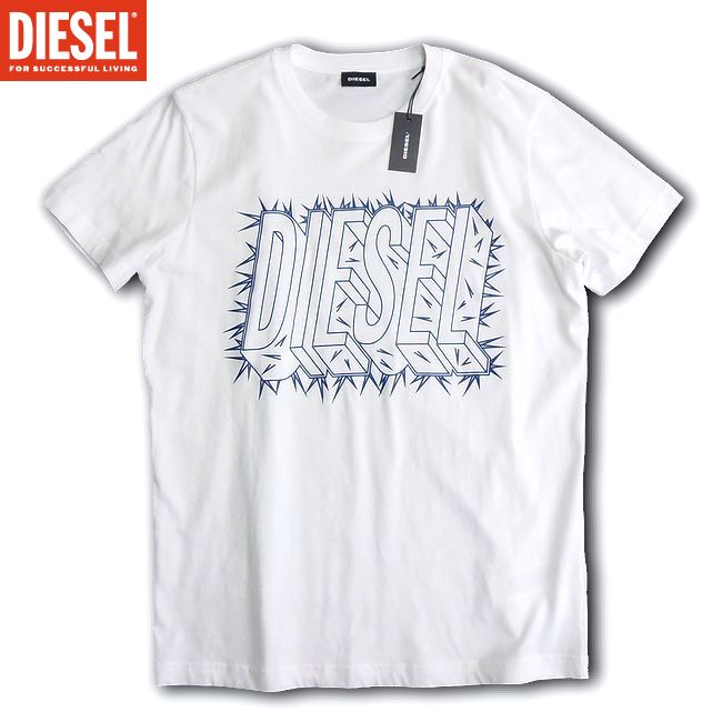 DIESEL ディーゼル プリント Tシャツ T-DIEGO-SL ホワイト Mサイズ ブランド 半袖 ティーシャツ