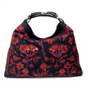 GUCCI グッチ ホースビット フローラエンブロイダリー ハンドバッグ 117376 ネイビー×レッド 未使用 ブランド レディース ジェシカバッグ