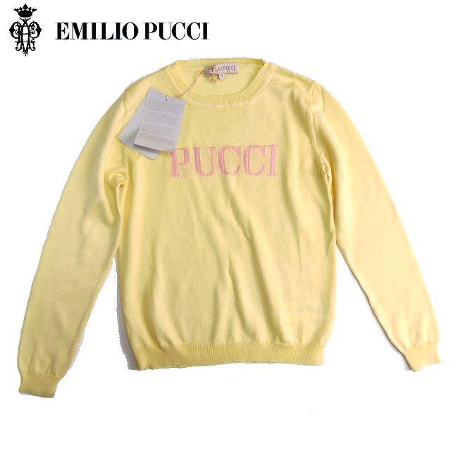 EMILIO PUCCI Junior エミリオ プッチ キッズ ロゴ サマーニット イエロー【新品】【YDKG-tk】【コンビニ受取対応商品】ブランド 子供服 女の子 シモネッタ 6歳 8歳 10歳