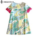 EMILIO PUCCI Junior エミリオ プッチ キッズ レース袖フラワー柄 シルク ワンピース パステル系【新品】【YDKG-tk】【コンビニ受取対応商品】ブランド 子供服 女の子 シモネッタ 6歳 10歳