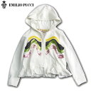 EMILIO PUCCI Junior エミリオ プッチ キッズ スパンコール×フリル コットン ジップパーカー 6歳サイズ【新品】【YDKG-tk】【コンビニ受取対応商品】ブランド 子供服 女の子 シモネッタ