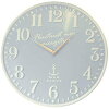 【エンボスメタルマリンウォールクロック】ライトブルー・マリン壁掛け・時計・クロックプレゼント・メタル・エンボス