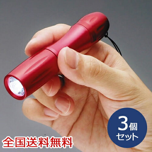 【ポイント10倍】1LED ecoミニトーチ(丸形) レッド お得な3個セット