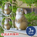 ミニうさぎ 置き物 インテリア 装飾 玄関 動物 雑貨 ディスプレイ お得な3個セット