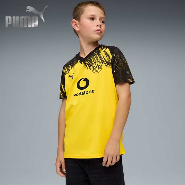 プーマ ウエア サッカー ユニフォーム ジュニア ボルシア ドルトムント BVB 25-26 ホーム ジャージ レプリカ 半袖 シャツ キッズ DORTMUND...