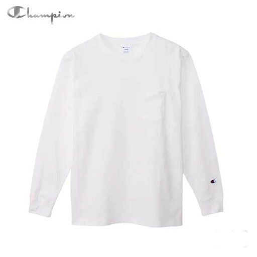 チャンピオン ロングスリーブポケットTシャツ 24FW ベーシック 長袖 ホワイト 白 ウエア カジュアル 普段着 スポーツ トレーニング C3-Y432-010 Champion チャンピオン ロングスリーブポケットTシャツ 24FW ベーシック 長袖 ホワイト 白 ウエア カジュアル 普段着 スポーツ トレーニング C3-Y432-010 Champion