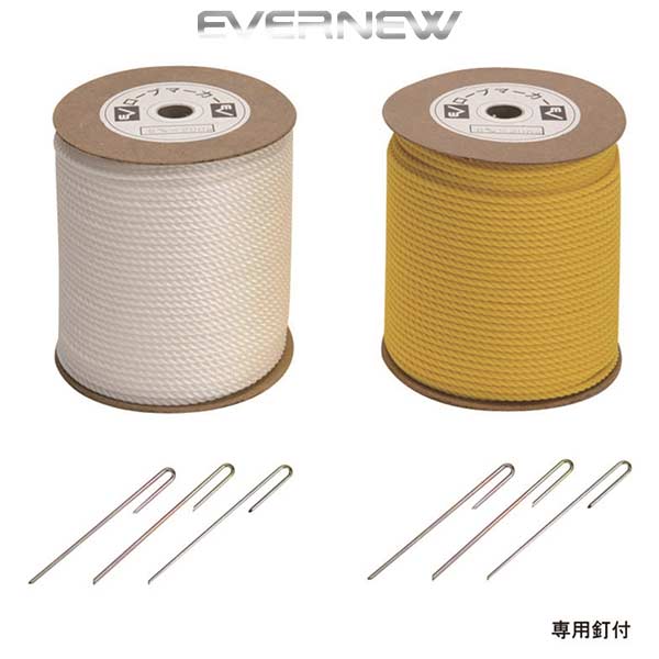 乐天商城 - エバニュー スポーツ 体育用品 ロープマーカー 6mm×200m 専用釘付 70本入 EKA183 EVERNEW -BO-