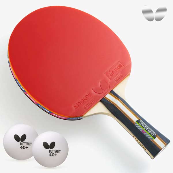 バタフライ 卓球 ラケット ステイヤー 1800 ラバーばりラケット 5枚合板 レジャー用 体育用品 シェークラケット 16720 BUTTERFLY -BO-(4)