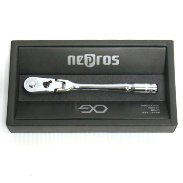 【中古】 nepros ネプロス 6.3sq. フレックスラチェットハンドル NBR290F 未使用 90枚ギア KTC ≡DT4320