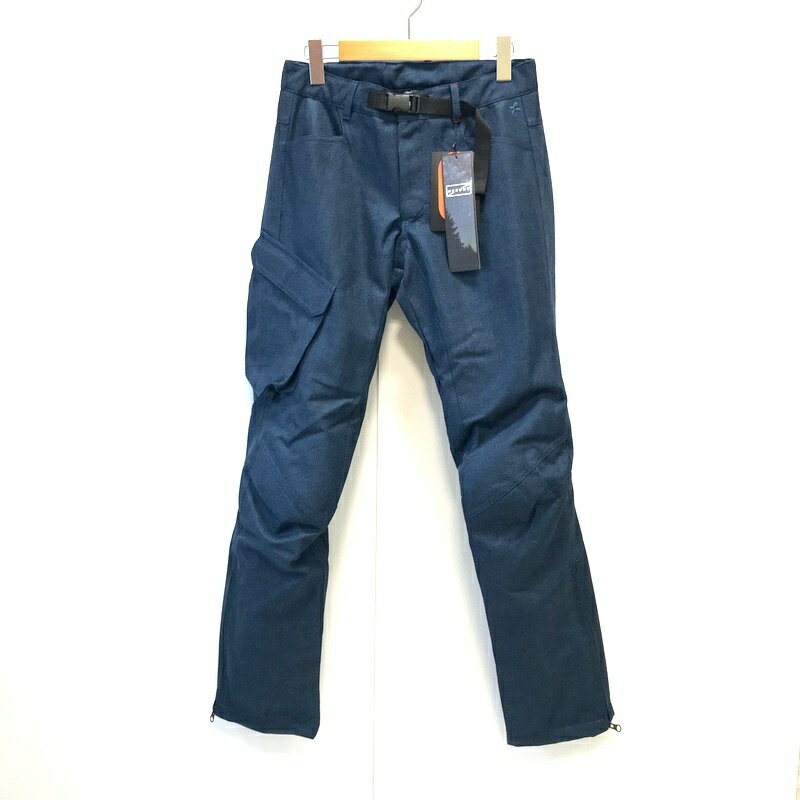 【中古】 未使用 HERUNE ヘリンボンアウターパンツ HRNB-009 Sサイズ メンズ ネイビー タグ付き オートバイ ツーリング ライディング バイカー ズボン ボトムス ヒルネ ◇TA2143