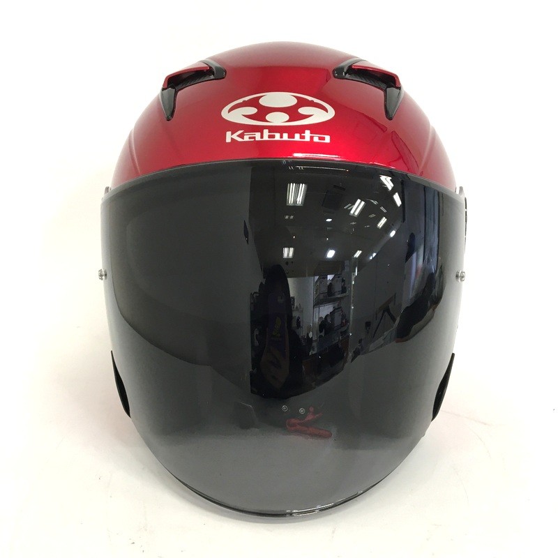 【中古】OGK KABUTO EXCEED ジェットヘルメット 除菌消臭済 Lサイズ シャイニーレッド オートバイ ツーリング ライディング バイカー バイク用品 オージーケーカブト ◇TA2353 [2]