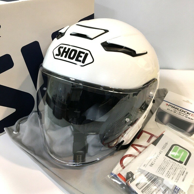 【中古】SHOEI ショウエイ J-Cruise2 ジェットヘルメット 除菌消臭済 Mサイズ ルミナスホワイト バイク用品 ◇TA4009