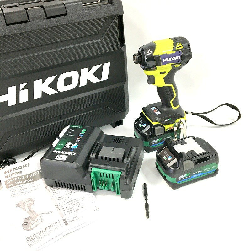 乐天商城 - 【中古】HiKOKI ハイコーキ コードレスインパクトドライバ WH36DD(2XHYSZ) スパイダーイエロー フルセット 36V 美品 △ DW3885