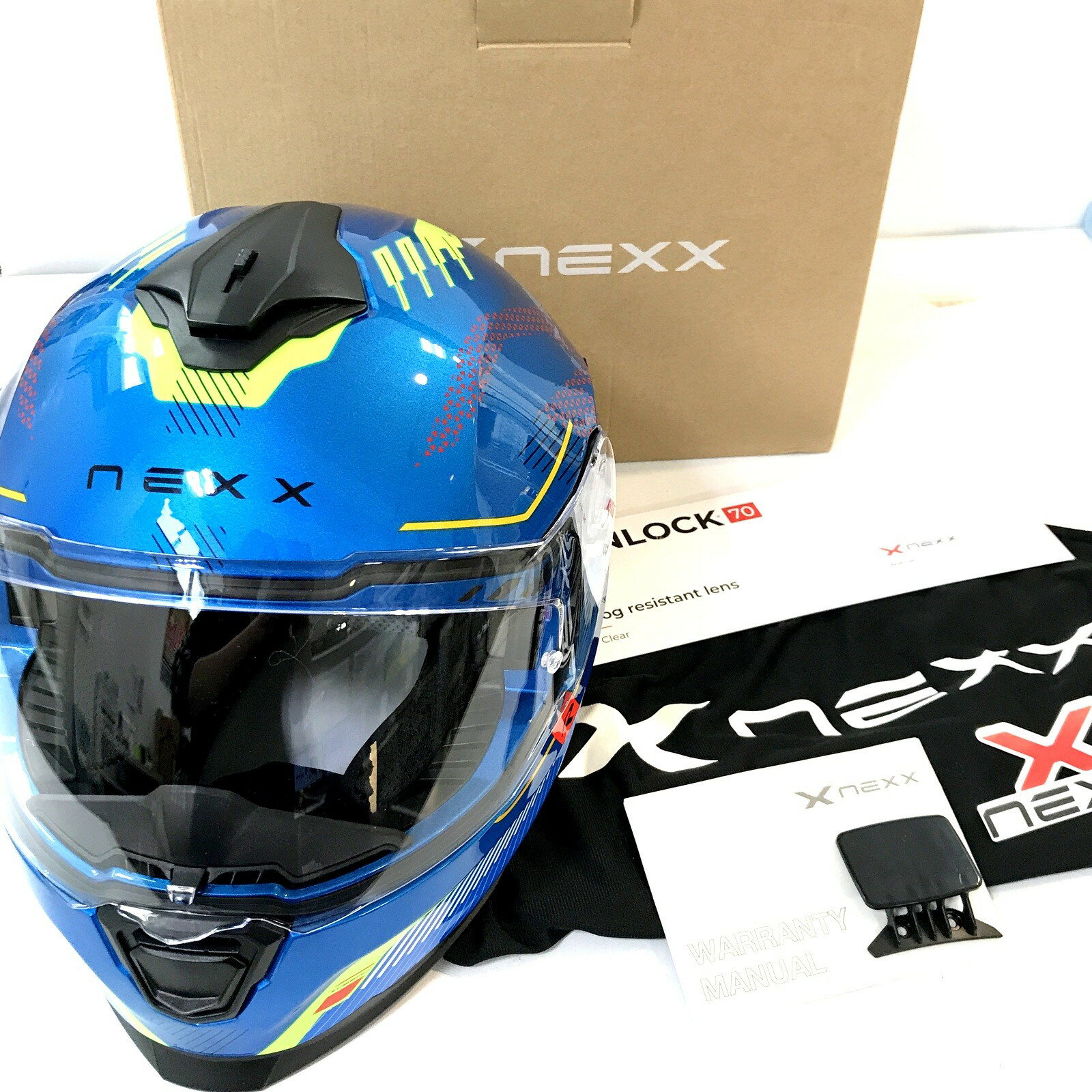 Rakuten - 【中古】NEXX ネックス Y.100 RBARON SKYBLUENEON XXLサイズ 製造年月日不明 フルフェイス ヘルメット PSC無 ◇TA4407