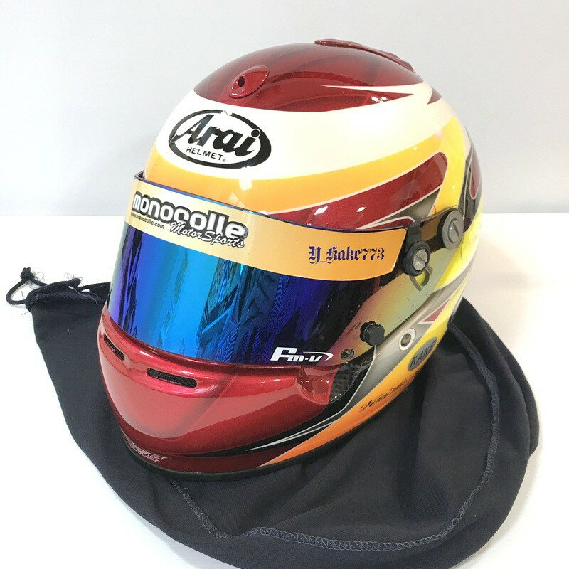 【中古】 Arai アライ 四輪用 カスタムペイント フルフェイスヘルメット 59～60cm ミラーシールド装着 ツーリング オートバイ バイク用品 ◇TA4507