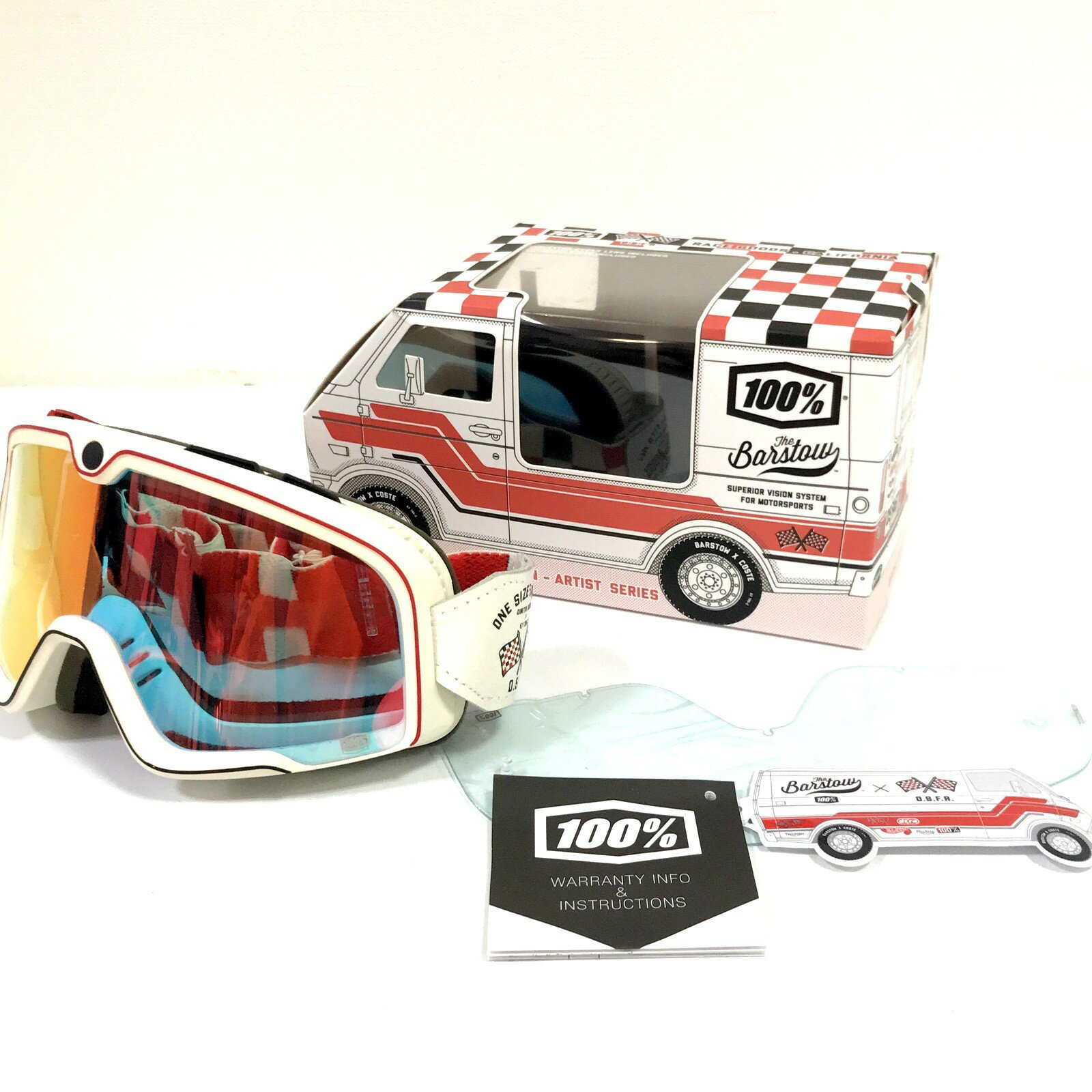 【中古】 100% ワンハンドレッドパーセント Barstow バーストゥ RACE DOODS 50002-182-02 ゴーグル ◇TA4530