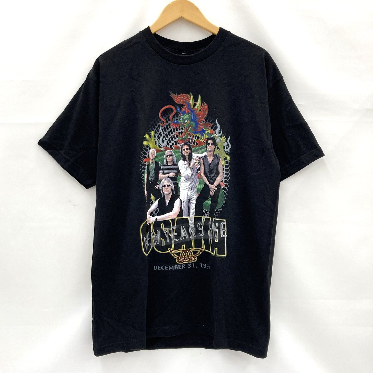 Rakuten - 【中古】 giant ジャイアント Tシャツ エアロスミス Tシャツ 半袖 Aerosmith The Roar Of The Dragon Tour 龍の咆哮ツアー バンド Lサイズ ブラック 90年代 トップス ★SS216