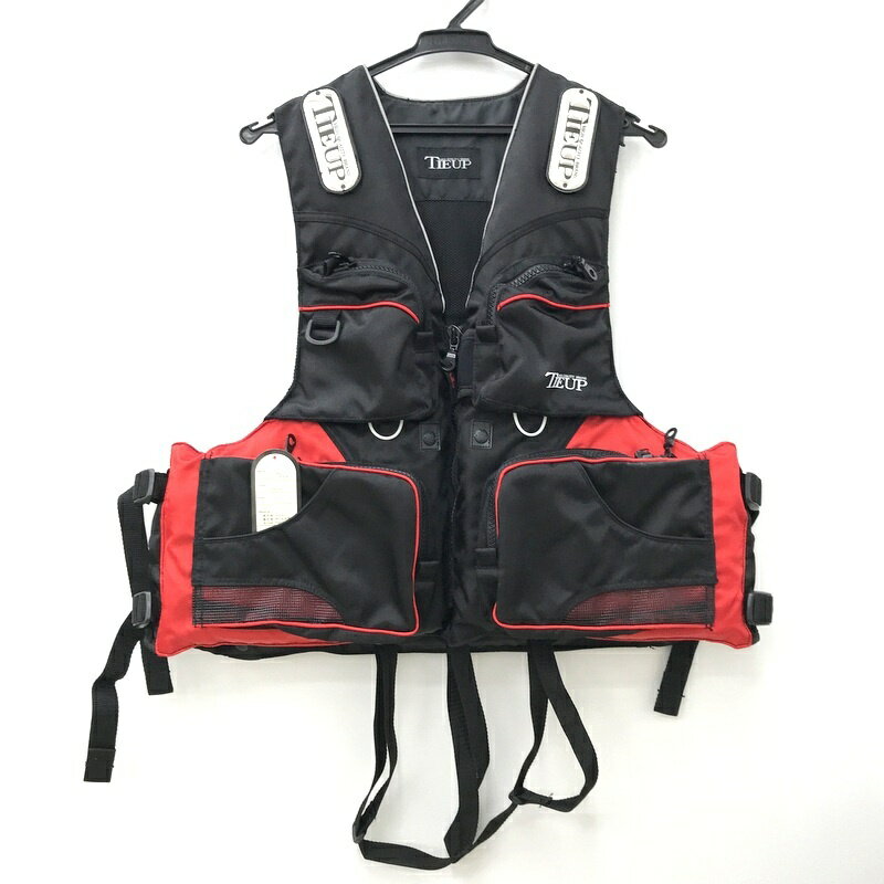 乐天商城 - 【中古】 TIE UP タイアップ フローティングベスト Lサイズ メンズ ブラック レッド ★TA365