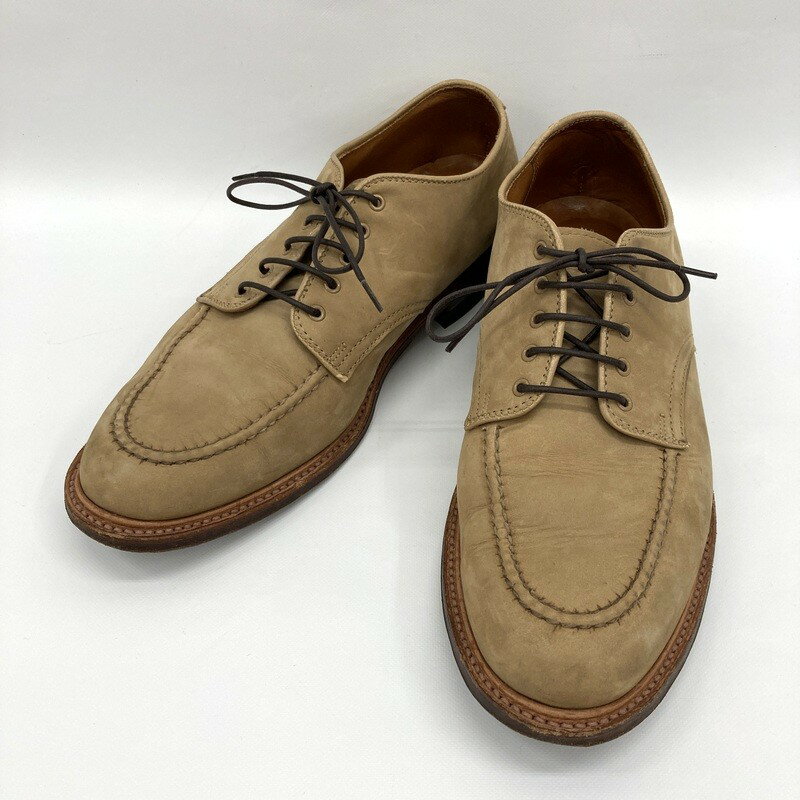 Rakuten - 【中古】Alden オールデン スエードUチップモックトゥシューズ 革靴 サイズ9.5 27.5cm相当 メンズ ベージュ ★396