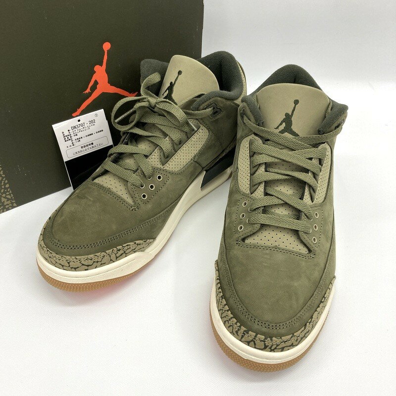 NIKE ナイキAIR JORDAN 3 RETRO Family Affair DN3707-202 スニーカー 27.5cm 美品 メンズ カーキ 靴 ★408