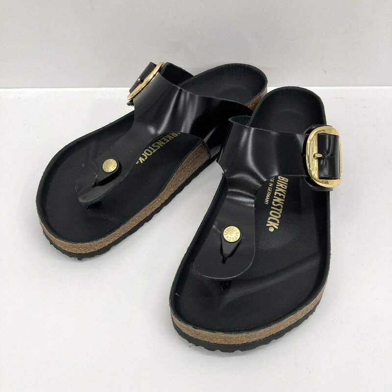 【中古】BIRKENSTOCK ビルケンシュトック ギゼビッグバックルサンダル 27cm メンズ ブラック 靴 ★SS517