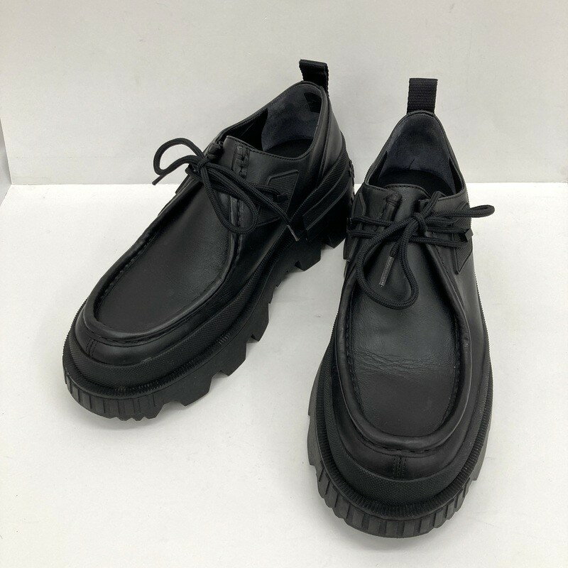 乐天商城 - 【中古】MONCLER モンクレール MON LOAFERS SHOES モンワラビー サイズ42 26cm相当 メンズ ブラック ★SS528