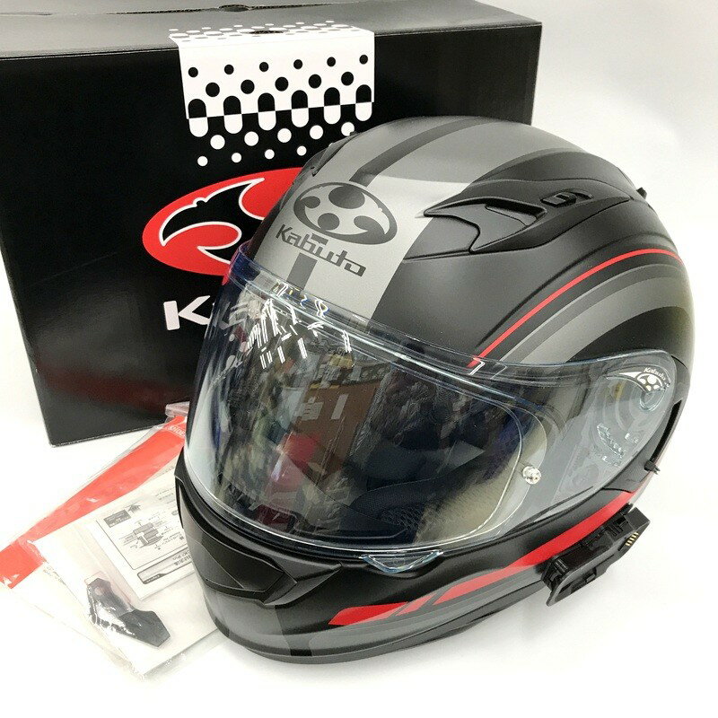 乐天商城 - 【中古】OGK KABUTO オージーケーカブト KAMUI3 RIDGE FLAT BLACK GRAY Mサイズ フルフェイスヘルメット バイク用品★TA617
