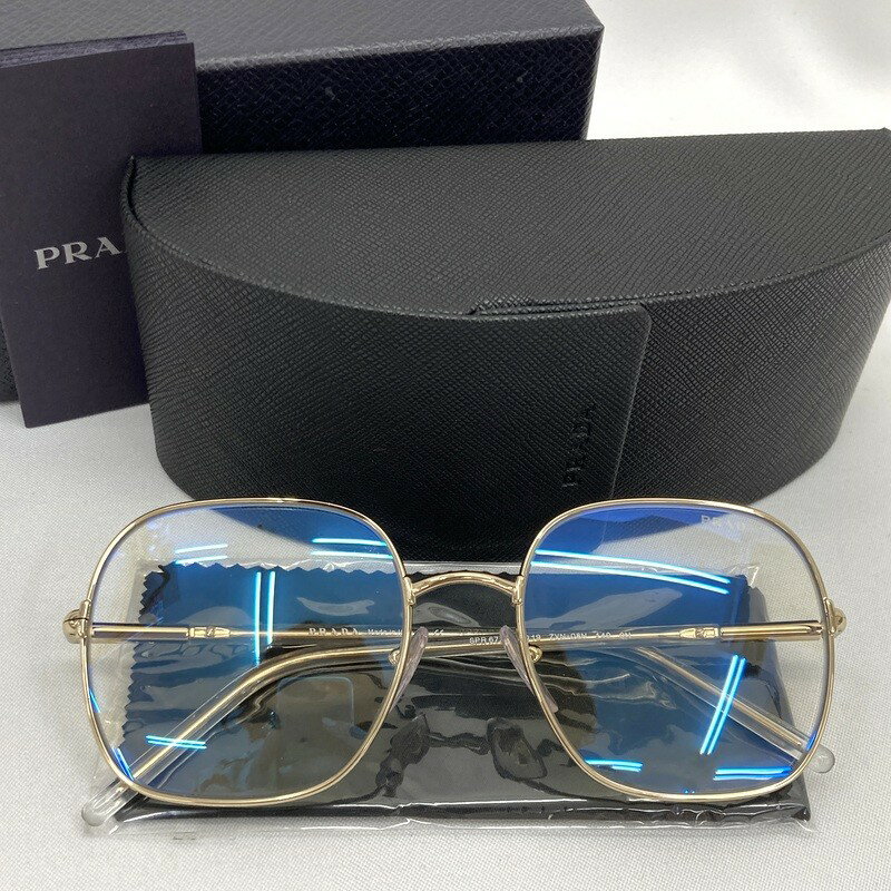 乐天商城 - 【中古】 PRADA プラダ オクタゴン メタルフレーム SPR67X 55□19-140 美品 アイウェア 男女兼用 シルバー 眼鏡 ★SS495