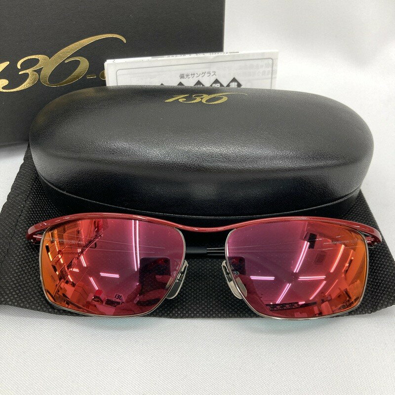 Rakuten - 【中古】 136 glass イチサンロクグラス Egis .R イージス レッド ガーネットミラーレンズモデル サングラス アイウェア 男女兼用 レッド ブラック メガネ ★SS184