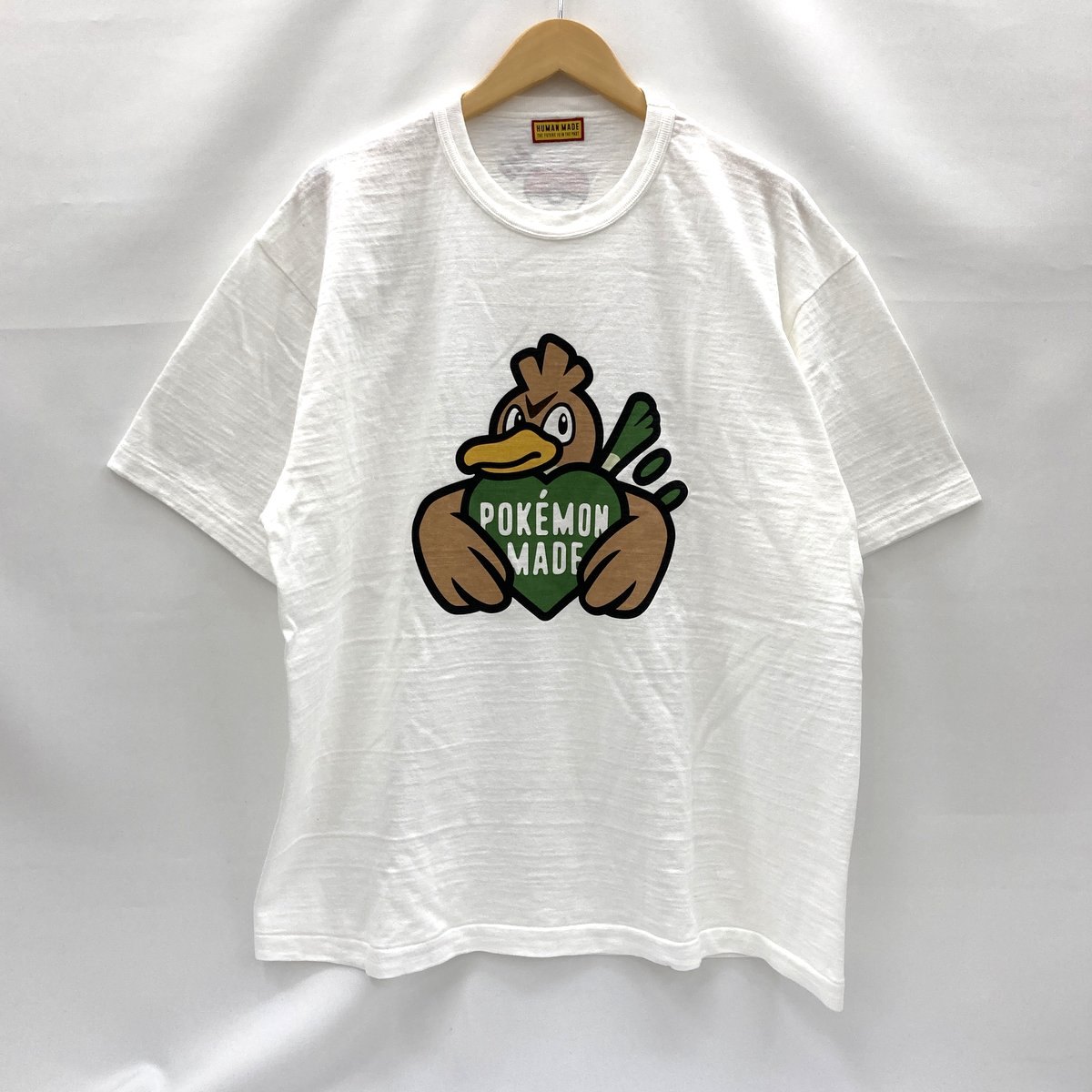 【中古】 HUMAN MADE ヒューマンメイド Tシャツ カモネギ POKEMON MADE ポケットモンスター 半袖 クルーネック 半袖 3XL ホワイト トップス ★SS618