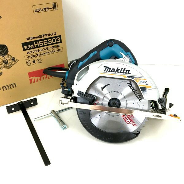 乐天商城 - 【中古】makita マキタ 電子マルノコ HS6303 165mm 100V チップソー付 青 アルミベース 未使用★DT720