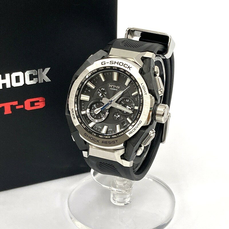 【中古】CASIO カシオ G-SHOCK 腕時計 MTG-B4000-1AJF MT-G 美品 箱付き Bluetooth 電波ソーラー ブラック シルバー ★SS1075