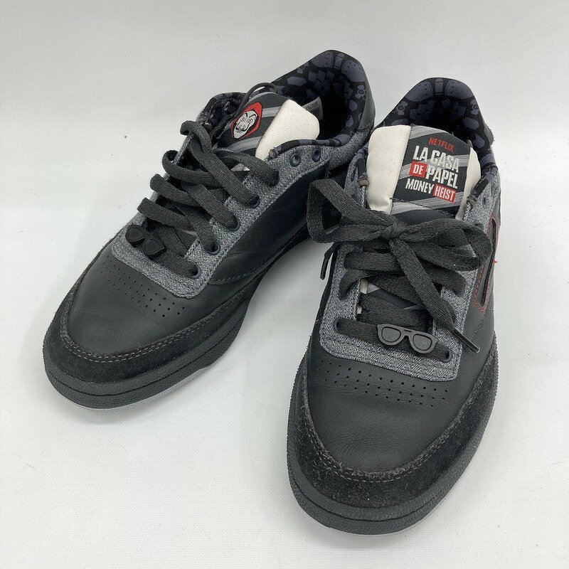 【中古】Reebok × ペーパー・ハウス リーボック スニーカー CLUB C GX9441 25.5cm メンズ ブラック 靴 ★SS1245
