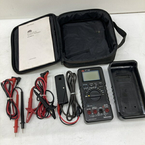 商品情報 メーカー JANコード 型番 ブランド 　商品詳細&nbsp; MACTOOLS Tektronix デジタルマルチメーター テスター ET332 中古品です。 実作業での動作確認は行っておりません。ご了承の上でお願いします。 本体、ケースともに使用、経年、保管に伴う多少のキズ、汚れ、サビ、いたみ等ございます。数値等の精度は保証できません。 記載外の不具合、欠品部品に気付かない場合もございます。 画像にある物が全てです。現状でのお渡しです。 状態と合わせて画像にてご確認ください。 本商品を実際に使用されての事故、ケガ等につきましては当方は責任を負いかねます。 離島・一部地域は送料に追加料金がかかる場合があります。 お客様都合による返品・交換は受け付けておりませんので、ご了承ください。 商品につきましての詳細は、メーカーホームページ等でお調べの上でご購入をお願いいたします。IT5IQHPAYYGW お取引について 商品発送 入金確認後、1～3営業日以内に発送いたします。 その他の注意事項 【領収書につきまして】 ・領収書は注文履歴からご自身での発行をお願いしております。 ・宛名はご注文者名、但書はご購入頂いた商品名が記載されます。 【送料につきまして】 ・商品を複数個ご購入の場合、個数ごとに送料が発生します。 ・送料はご注文後に店舗側で修正し、個数分のご請求となります。 予めご了承下さいますようお願いいたします。