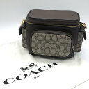 【中古】 コーチ ユーティリティクロスボディ18 シグネチャージャカード C3906 ショルダー レザー 保存袋 美品 男女兼用 ブラウン COACH 鞄 B7...