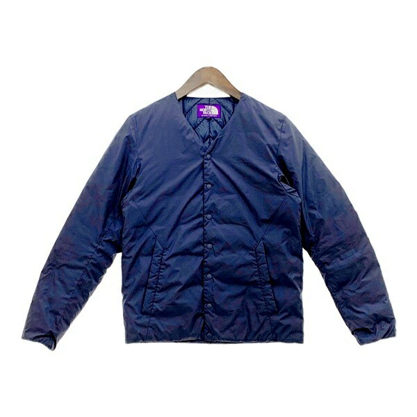 【中古】ノースフェイスパープルレーベル DOWN CARDIGAN ND2653N ダウンカーディガン ジャケット 光電子 メンズ Sサイズ ネイビー THE NORTH FACE PURPLE LABEL アウター DM9145■