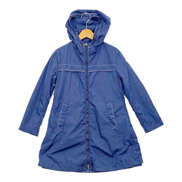 【中古】MONCLER ダウンコート bady giubbotto 古着 フーディ 軽量 防寒 女の子 ガール キッズ 140cm ブルー モンクレール アウター DL9389■