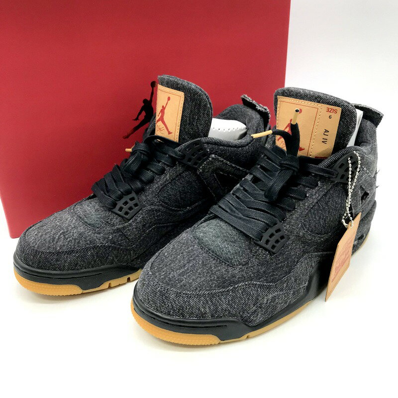 楽天福井の買取販売　サンステップ【中古】 NIKE×LEVI'S AIR JORDAN 4 A02571-004 スニーカー ハイカット コラボ メンズ 27.0 グレー ナイキ 靴 B3614◆