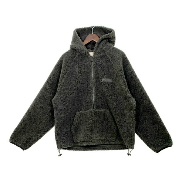 【中古】エッセンシャルズ FOG ESSENTIALS POLAR FLEECE HALF ZIP JACKET ハーフジップ ボア フリース ジャケット メンズ Sサイズ チャコールグレー系 FEAR OF GOD アウター DM10569■