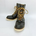 【中古】訳あり RED WING PT91 ロガーブーツ ワークブーツ シューズ レースアップ 羽タグ アメカジ メンズ 7 1/2 25.5cm相当 ダークブラウン レッドウィング 靴 DF10724■