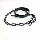 【中古】LOUIS VUITTON Signature Chain Belt サンチュールシグネチャーチェーンベルト MP058 モノグラム レザー メンズ 90/36 ブラック ルイヴィトン 服飾 DF10769■