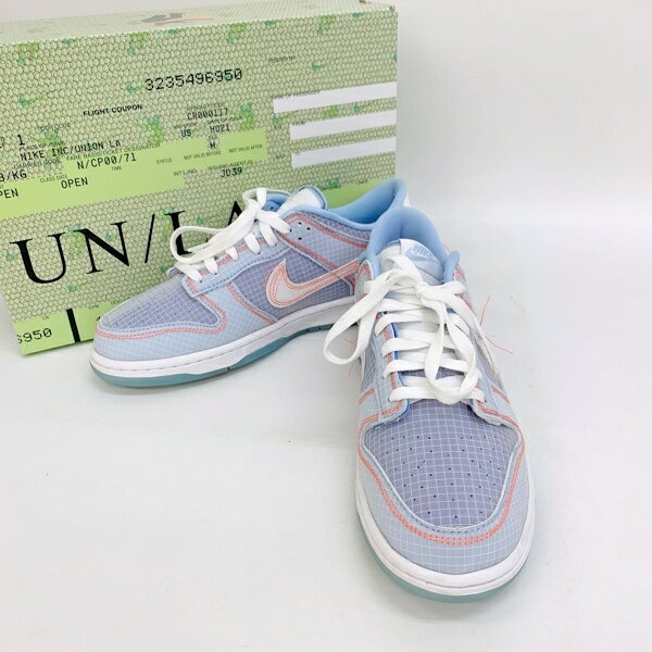 【中古】NIKE DUNK LOW UNION Passport Pack DJ9649-400 ダンク ロー パスポートパック スニーカー 箱付き メンズ 26.5cm ブルー ナイキ 靴 DF10920■