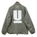 【中古】UNDERCOVER U ロゴ Coach Jacket コーチジャケット ナイロン N9205 バックプリント メンズ Mサイズ カーキグレー系 アンダーカバー アウター DM11041■