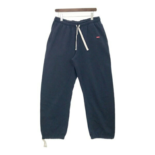 【中古】Supreme Small Box Sweatpant スモールボックスロゴ スウェット パンツ 裏起毛 厚手 ストリート メンズ Mサイズ ネイビー シュプリーム ズボン DM11189■