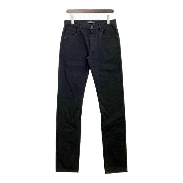 【中古】ラフシモンズ 22AW SLIM FIT DENIM PANTS スリムフィット デニムパンツ 美品 RSロゴパッチ タグ付き メンズ 28 S相当 ブラック RAF SIMONS ズボン DM11312■