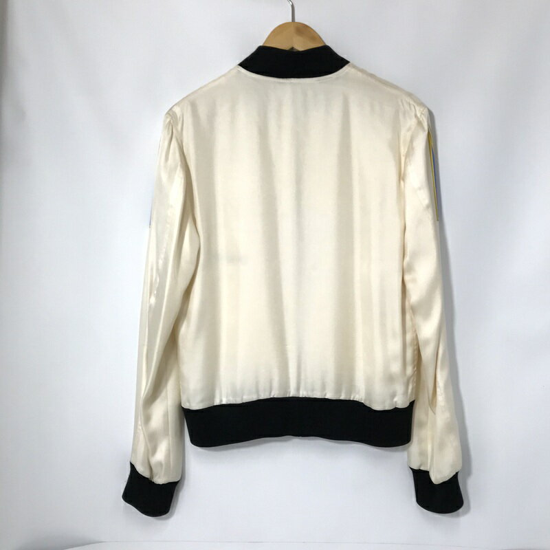 【中古】 JOHN LAWRENCE SULLIVAN シルクブルゾン ジャンパー ジャケット 古着 羽織り メンズ Mサイズ アイボリー ジョン ローレンス サリバン アウター A12106◆