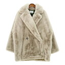 【中古】ブルーネ エコファージャケット B06-CT02 新品同様 コート フェイクファー カジュアル きれいめ レディース フリーサイズ ベージュ Bluene アウター IL13679■